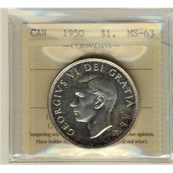1950 $1 SWL ICCS MS63