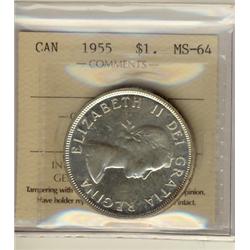 1955 $1 ICCS MS64.
