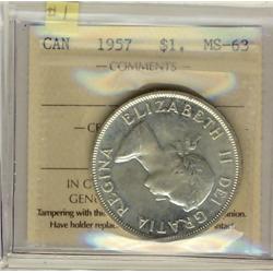 1957 $1 ICCS MS63