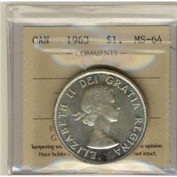 1963 $1 ICCS MS64