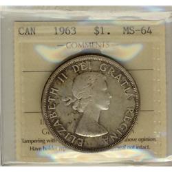 1963 $1 ICCS MS64.