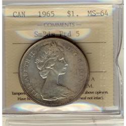 1965 $1 SmBds Ptd 5 ICCS MS64