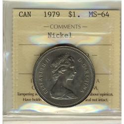 1979 $1 Nickel ICCS MS64