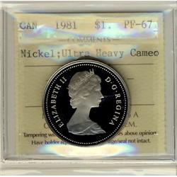 1981 $1 Nickel ICCS PF67 Ultra Heavy Cameo