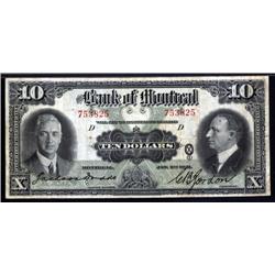 Canada - Bank of Montreal, 1931 Issue.