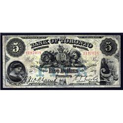 Canada - Bank of Toronto, 1917 Issue.