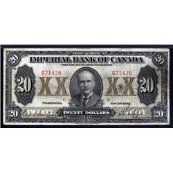 Canada - Imperial Bank of Canada, 1923 Issue Banknote.
