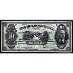 Canada - Molsons Bank, 1916 Issue Banknote.