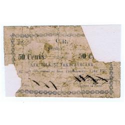 Fiji - Kingdom, 1872-73, C.R., Vakacavacava Fractional Tax Notes Issue.