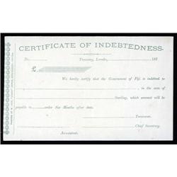Fiji - Fiji, Certificate of Indebtedness, 1870's Issue Certificate.