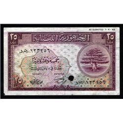 Lebanon - Republique Libanaise, 1948 Issue Specimen Banknote.