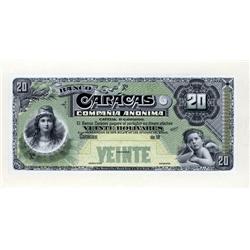 Venezuela - Banco Caracas, 1926-28 Regular Issue Specimen.