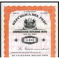 Peru - Republica Del Peru Bond