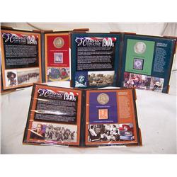 (3X$) HISTORIC SILVER COINS & STAMPS-DECADE COLLECTION 1890'S;1950'S & 1900'S