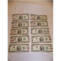 (10X $) $2 FEDERAL RESERVE"GEM 64" FIRST DAY ISSUE SOME IN SEQUENCE-SERIES 1976
