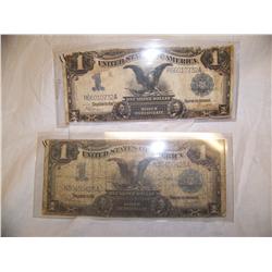 (2X$) RARE 1899 BLACK EAGLE SILVER CERTIFICATES