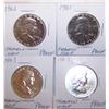 Image 1 : (4X$) FRANKLIN HALVES BRILLIANT PROOFS-1961,1962,(2)1963
