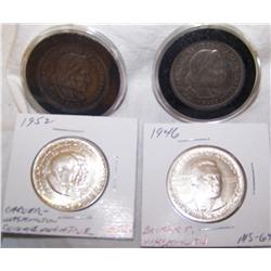 (4X$) U.S COMMEMMORATIVE SILVER HALVES AU-MS65 1892,1893,1946,1952
