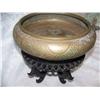 Image 2 : ANTIQUE CHINESE BRASS LILY BOWL on teak stand