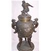 Image 1 : ANTIQUE CHINESE BRONZE TEMPLE URN, 22'TALL