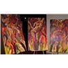 Image 1 : (3X$) MICHAEL WARDLE TRIPTYCH EACH PAINTING IS 56TX 30 W