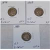 Image 1 : (3X The $) US 3 Cent Nickels. VF+ to XF. 1868, 1881, 1868.