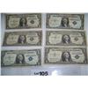 Image 1 : (6) $1 Silver Certificates Blue Seal  (6X$)