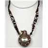 Image 1 : TIBETAN TURQUOISE AND NICKEL SNUFF BOTTLE NECKLACE