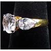 Image 2 : 19 CTW 22K GOLD VERMEIL AND LAB DIAMOND RING