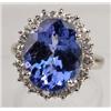 Image 1 : 14K WHITE GOLD LADIES TANZANITE AND DIAMOND RING -