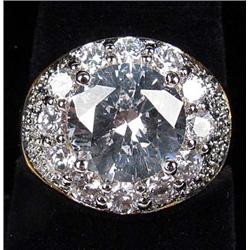 35 CTW 22K GOLD VERMEIL AND LAB DIAMOND RING