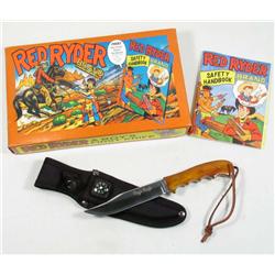 RED RYDER HUNTING KNIFE W/ AMBER BONE HANDLES AND