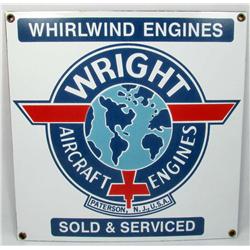 WRIGHT AIRCRAFT ENGINES PORCELAIN AND METAL ADVERT