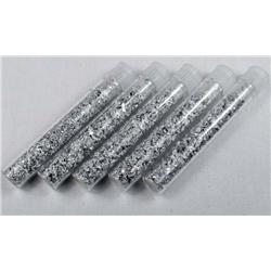 LOT OF 5 VIALS OF SILVER FLAKES