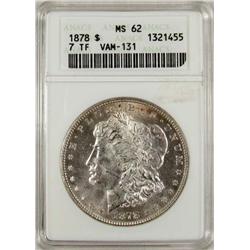 1878-P 7TF 7 TAILFEATHERS MORGAN SILVER DOLLAR - A