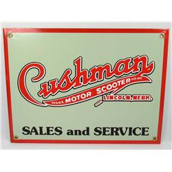 CUSHMAN PORCELAIN AND METAL ADVERTISING SIGN