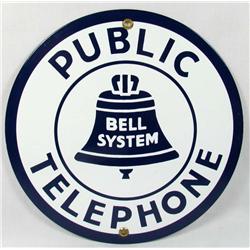 PUBLIC TELEPHONE PORCELAIN AND METAL ADVERTISING S