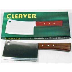 LARGE CLEAVER W/ HARDWOOD HANDLE IN ORIG. BOX - Ap