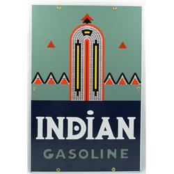 INDIAN GASOLINE PORCELAIN AND METAL ADVERTISING SI