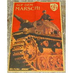 WW2 GERMAN NAZI POSTER PROMOTING PANZER DIVISION S