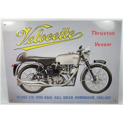 VELOCETTE THRUXTON MOTORCYCLE METAL ADVERTISING SI