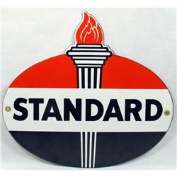 STANDARD FLAME PORCELAIN AND METAL ADVERTISING SIG