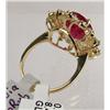 Image 4 : 14K GOLD RUBY AND DIAMOND LADIES RING - SIZE 8 - C
