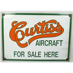 CURTISS AIRCRAFT PORCELAIN AND METAL ADVERTISING S