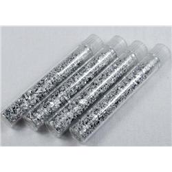 LOT OF 4 VIALS OF SILVER FLAKES