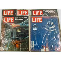 LOT OF 5 VINTAGE LIFE MAGAZINES - INCL. MOON LANDI