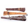 Image 1 : Lot of Three Rifle Scabbards Antique rifle scabbards, one heavy duty and two lighter models. The hea