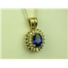 Image 1 : Dazzling 14K YG Ladies Pendant Fine set with a center Ceylon type color Sapphire weighing 2.09 carat