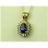 Image 2 : Dazzling 14K YG Ladies Pendant Fine set with a center Ceylon type color Sapphire weighing 2.09 carat