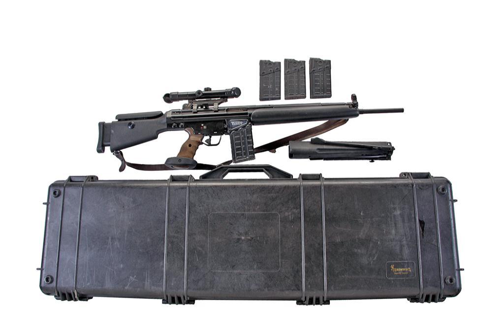 H&K SR9T Cal 7.62x51 SN:46-000349 Semi-auto target rifle similar to the SR9 made in West Germany. Fl